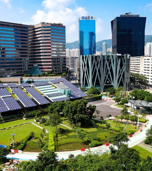 solar, panel, city